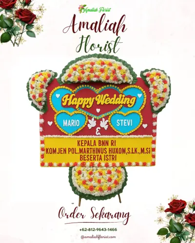 Karangan Papan Bunga Pernikahan di Anggut Dalam